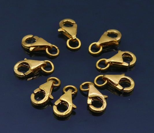 22kt yellow gold handmade excellent dolphin fish lock clasps closure for chain or bracelet for making jewelry - TRIBAL ORNAMENTS