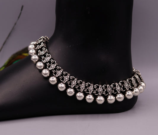 925 sterling silver handmade fabulous vintage traditional design ankle bracelet, foot bracelet anklet belly dance tribal jewelry ank31 - TRIBAL ORNAMENTS