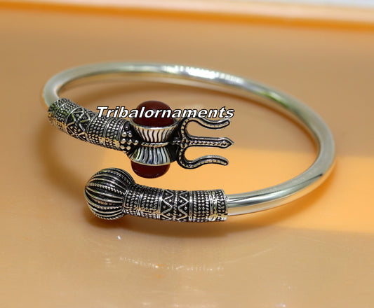 vintage design Handcrafted 925 sterling silver bangle bracelet kada excellent god shiva trident customized jewelry, excellent gifting nsk238 - TRIBAL ORNAMENTS