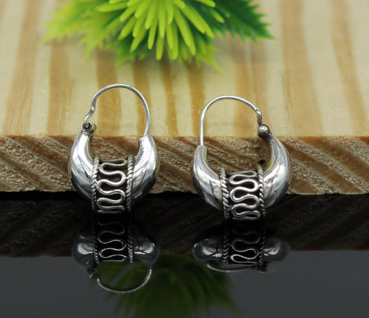 925 sterling silver handmade hoops stud earring bali, excellent customized stylish belly dance personalized gift tribal ethnic jewelry ske15 - TRIBAL ORNAMENTS