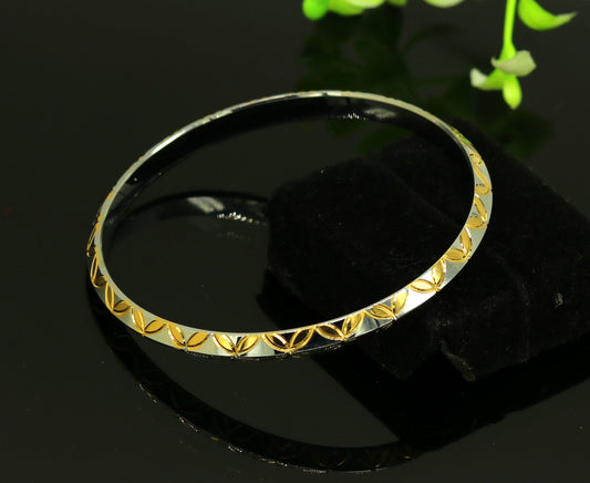 Punjabi Sikh solid silver gold polished bangle bracelet kada, amazing customized design personalized gift jewelry tribal india nssk247 - TRIBAL ORNAMENTS