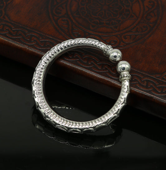 925 sterling silver handmade gorgeous customized work bangle bracelet kada, vintage antique design stylish bangle unisex jewelry nsk328 - TRIBAL ORNAMENTS