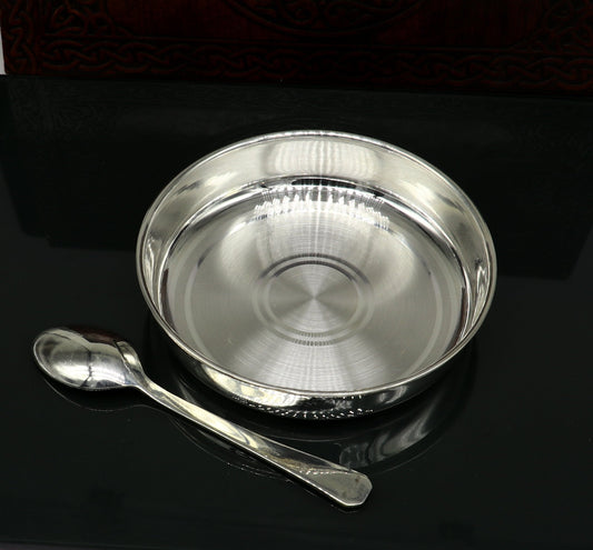 999 fine solid silver Tray or plate, silver vessel, silver baby utensils set, silver puja article, gifting utensils from india sv113 - TRIBAL ORNAMENTS