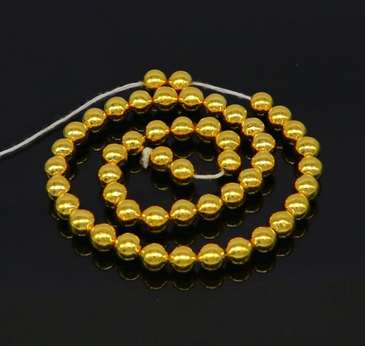 10 pieces 22kt yellow gold handmade 7 mm beads, loose beads, jewelry findings for customize jewelry, excellent wax beads findings from india - TRIBAL ORNAMENTS