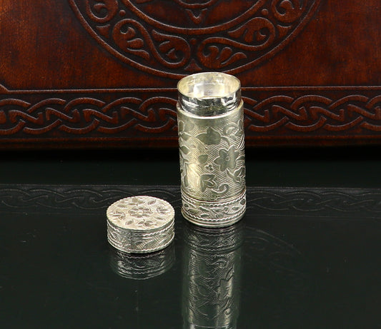 925 fine solid silver handmade small tobacco box, fennel box office & home, storage box silver utensils, silver box, men's accessories su152 - TRIBAL ORNAMENTS