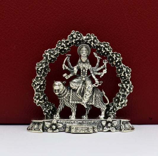 925 Sterling silver Goddess bhawani maa, Pooja Articles, Indian Silver Idols, handcrafted Mataji statue sculpture amazing gifting Art02 - TRIBAL ORNAMENTS