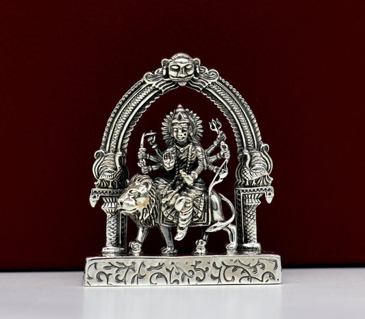 925 Sterling silver handmade antique design indian hindu Godess Bhawani Maa Mataji Decorative statue figurine, puja articles best gift art10 - TRIBAL ORNAMENTS