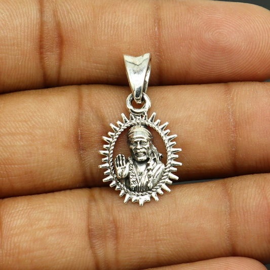 925 sterling silver handmade Indian idol Sai Baba pendant, amazing stylish unisex pendant locket personalized jewelry tribal jewelry ssp518 - TRIBAL ORNAMENTS