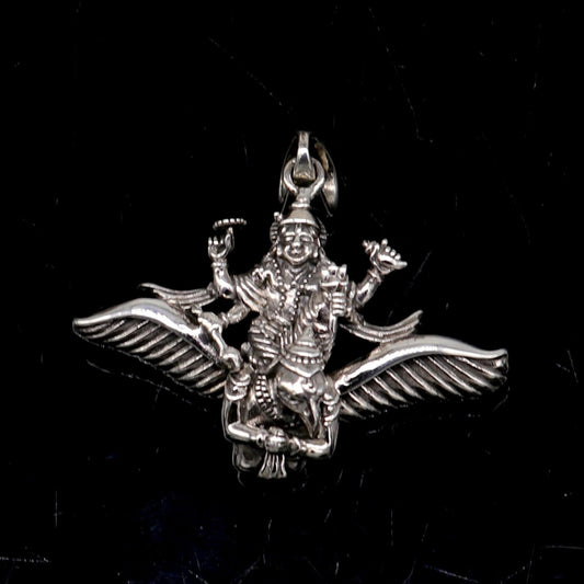 925 sterling silver Hindu idol Lord Vishnu with Garuda pendant, excellent stunning unisex locket pendant customized divine jewelry ssp516 - TRIBAL ORNAMENTS