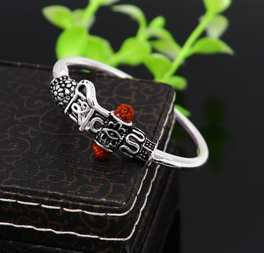 Handmade vintage antique design customized silver baby bangle kada, excellent lord shiva bangle bracelet kada for gifting nbbk236 - TRIBAL ORNAMENTS