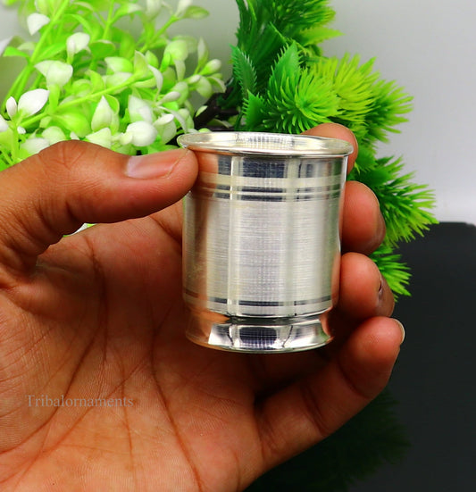 999 fine silver handmade vessel, water/milk Glass tumbler, silver flask, baby kids silver utensils stay healthy water milk cup sv228 - TRIBAL ORNAMENTS