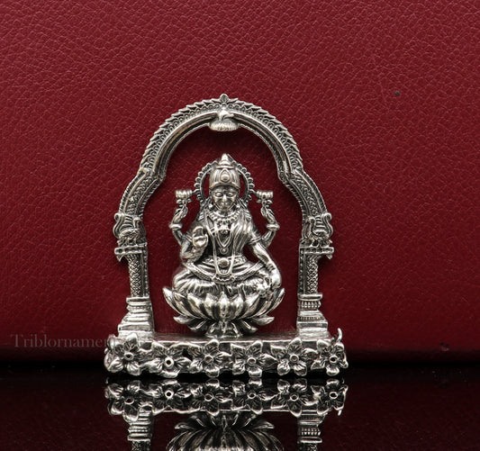 2.2" small 925 Sterling silver handmade Hindu Goddess Laxmi  MahaLaxmi statue, puja article figurine, home décor puja Articles india art161 - TRIBAL ORNAMENTS