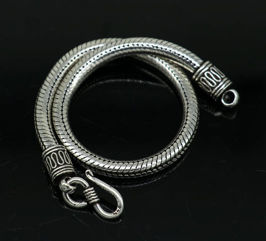 4.5 mm Solid 925 sterling silver Amazing vintage style snake chain handmade bracelet unisex indian tribal best unisex gifting jewelry sbr228 - TRIBAL ORNAMENTS