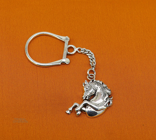 925 Sterling silver handmade unique unicorn horse design solid key chian, stylish royal gifting silver accessories unisex gift jewelry kch05 - TRIBAL ORNAMENTS