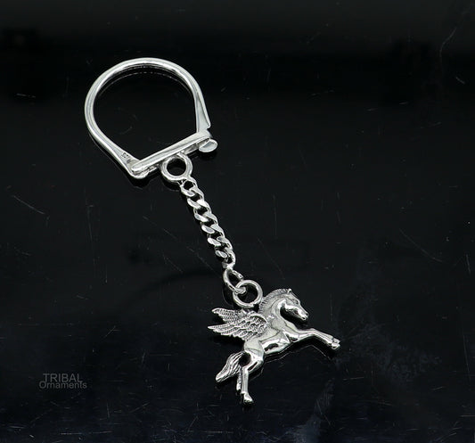 925 Sterling silver handmade unique unicorn horse design solid key chian, stylish royal gifting silver accessories unisex gift jewelry kch04 - TRIBAL ORNAMENTS