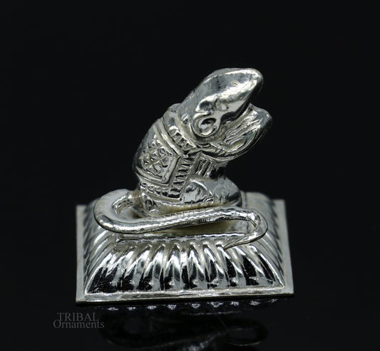 Lord Ganesha Vahan Mushak  maharaj sterling silver handmade small article for puja, best gift for lord ganesha, divine statue su608 - TRIBAL ORNAMENTS