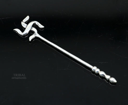 3" inches long handmade solid 925 sterling silver kumkum sticks, eyeliner stick, kajal stick, surma stick, brides vintage style gift su654 - TRIBAL ORNAMENTS