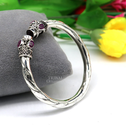 Vintage design Fabulous 925 sterling silver bangle bracelet kada bracelet,daily use kada tribal jewelry india ,adjust by twisting nsk106 - TRIBAL ORNAMENTS