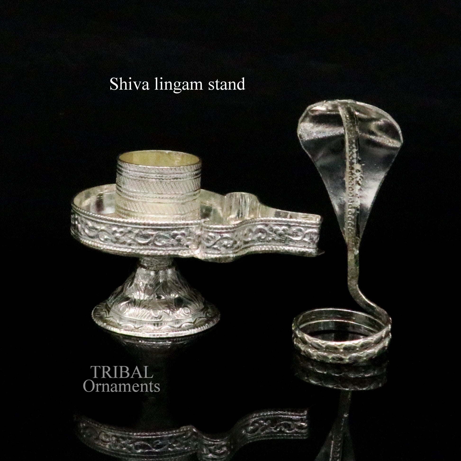 925 Sterling silver Lord Shiva Lingam stand/ Jalheri, use for put/hold Shiva Lingam and shiva abhishekam kalash, handmade puja article su733 - TRIBAL ORNAMENTS