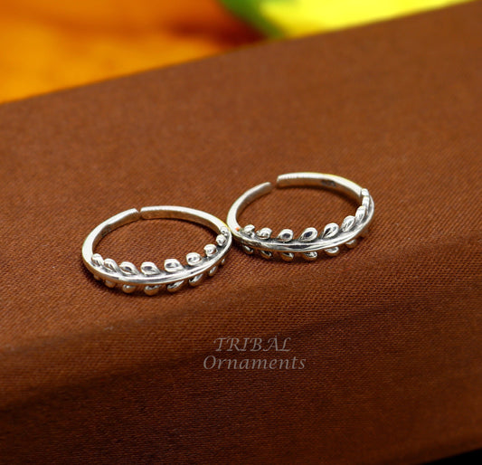 Pure 92.5 sterling silver customized design small toe ring handmade brides stylish tribal jewelry collection from inida ytr12 - TRIBAL ORNAMENTS