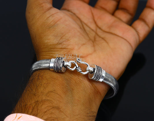 9MM 925 sterling silver handmade amazing snake chain flexible unisex D shape half round bracelet elegant wrist belt bracelet india sbr476 - TRIBAL ORNAMENTS