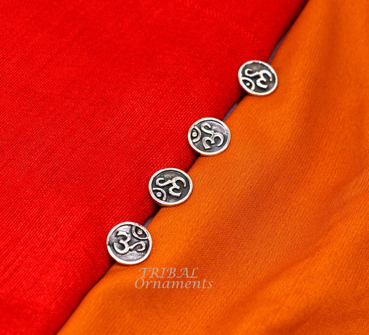 925 Sterling silver handmade gorgeous sign Aum or OM design buttons or cufflinks  for men's kurta, best gifting jewelry occasions btn02 - TRIBAL ORNAMENTS