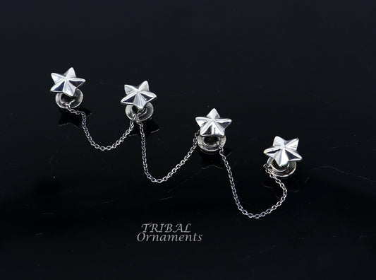 925 Sterling silver handmade gorgeous Star design buttons or cufflinks for men's kurta, best gifting jewelry occasions btn05 - TRIBAL ORNAMENTS