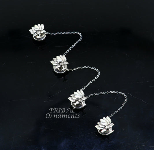 925 Sterling silver handmade amazing Indian national flower lotus design buttons for men's kurta, best gifting accessories btn10 - TRIBAL ORNAMENTS