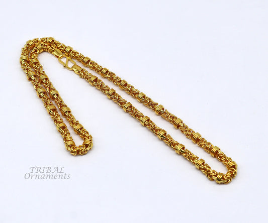 20 to 28 inches certified 22k yellow gold handmade fabulous byzantine chain necklace unisex gifting stylish jewelry for gifting ch567 - TRIBAL ORNAMENTS