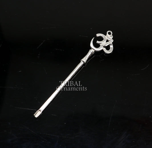 3" inches long handmade solid sterling silver "Aum" design kum kum sticks, Sindur stick, brides vintage style brides gift su1026 - TRIBAL ORNAMENTS