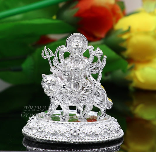 925 Sterling silver Goddess durga/bhawani vaishno devi maa Pooja statue figurine home temple puja statue sculpture amazing gifting Art595 - TRIBAL ORNAMENTS