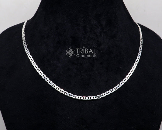 24" 4MM 925 sterling silver handmade solid fancy stylish silver chain necklace Nawabi chain best gifting jewelry from India ch241 - TRIBAL ORNAMENTS