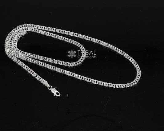 3mm 20"/24" solid 925 sterling silver handmade modern trendy design unique chain necklace giving it a distinctive and stylish look ch233 - TRIBAL ORNAMENTS