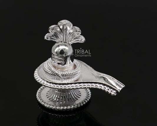 1.5" 925 sterling silver Divaine lord shiva lingam for home office worshiping small miniature article, best gift silver article art599 - TRIBAL ORNAMENTS