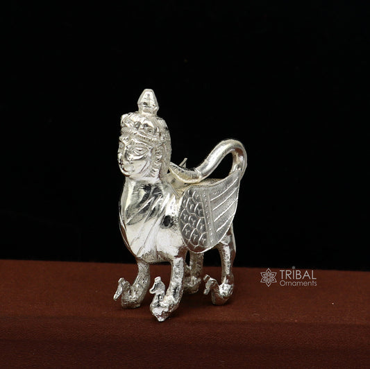 925 sterling silver Divine Kamdhenu cow, deity's cow, wishing cow, silver worshipping puja article from india art637 - TRIBAL ORNAMENTS