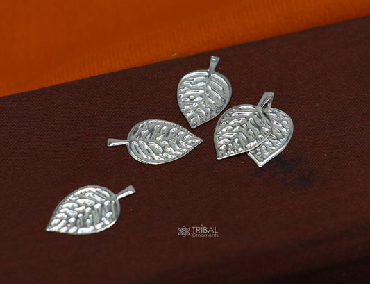 2cm 925 sterling silver handmade small betel leaf Paan leaf for worshipping offered to Lord Vishnu, Goddesses Laxmi and Lord Ganesh su1104 - TRIBAL ORNAMENTS