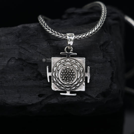 925 sterling silver exclusive unique design SHRI YANTRAM pendant, shree Lakshmi yantra unique best unisex gifting jewelrynsp705 - TRIBAL ORNAMENTS