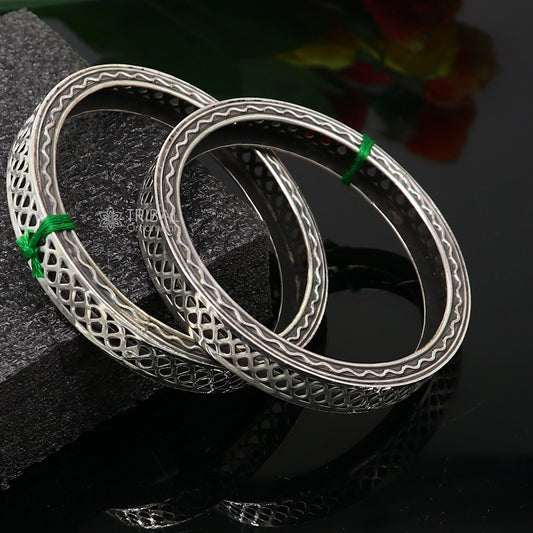 Exclusive functional 925 sterling silver unique style handmade bangle bracelet , best brides collection wedding NAVRATRI jewelry nba402 - TRIBAL ORNAMENTS