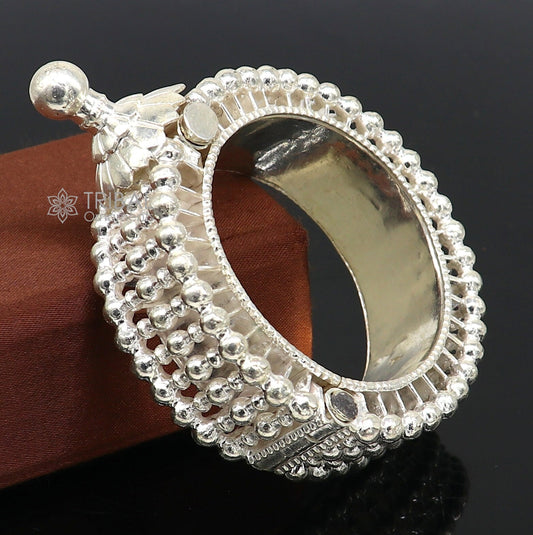 Indian Traditional cultural design trendy 925 sterling silver handmade cuff kada bracelet amazing vintage design brides bangle cuff185 - TRIBAL ORNAMENTS