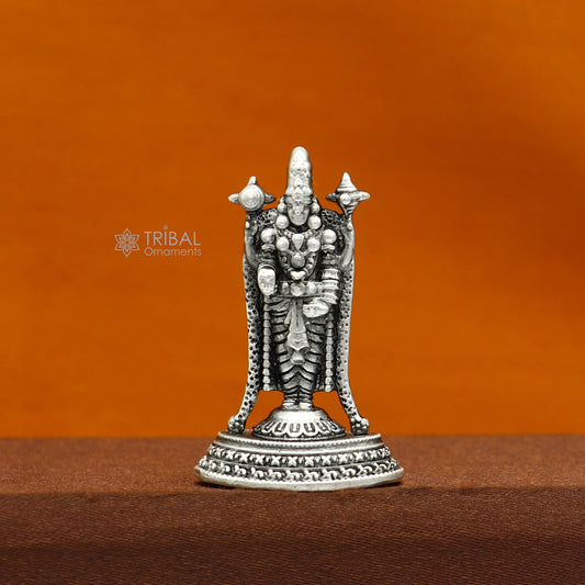 4cm 925 sterling silver stylish divine Venkateswara idol tirupati balaji statue sculpture figurine amazing crafted statue gift art734 - TRIBAL ORNAMENTS