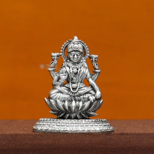 Kamlasan Goddess Lakshmi Divine statue figurine for puja,best way for Diwali festival puja or worshipping for wealth and prosperity art740 - TRIBAL ORNAMENTS