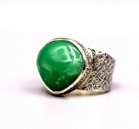 GREEN ONYX STONE CLASSIC 925 SOLID SILVER UNISEX RING BAND INDIA JEWELRY sr89 - TRIBAL ORNAMENTS